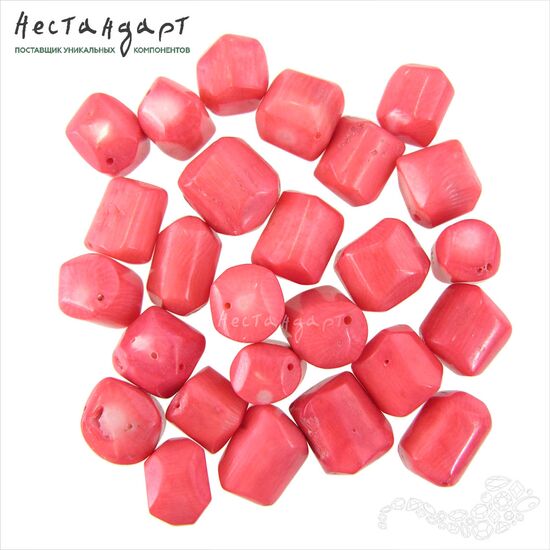 Коралл натуральный гладкий Billet Salmon 13-19 мм, изображение 5