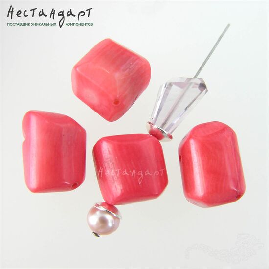 Коралл натуральный гладкий Billet Salmon 13-19 мм, изображение 6