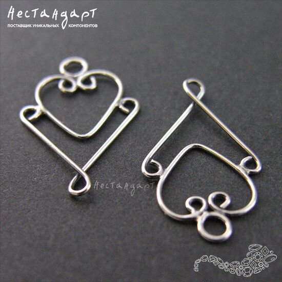 Коннектор Affection Sterling Silver 22х12 мм