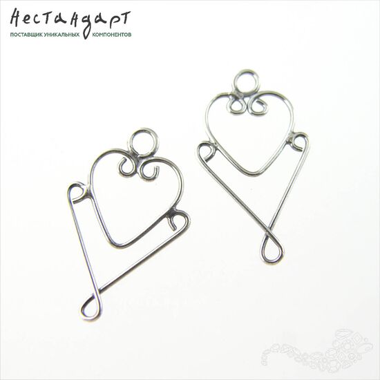 Коннектор Affection Sterling Silver 22х12 мм, изображение 3