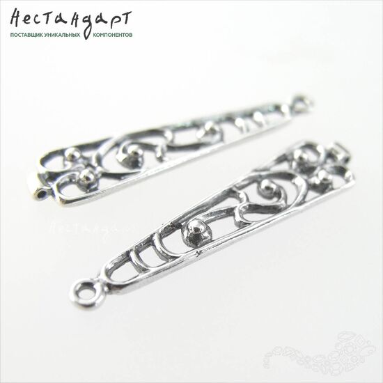 Коннектор Stylish Silver Plated 37х19 мм