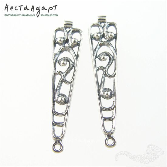 Коннектор Stylish Silver Plated 37х19 мм, изображение 4