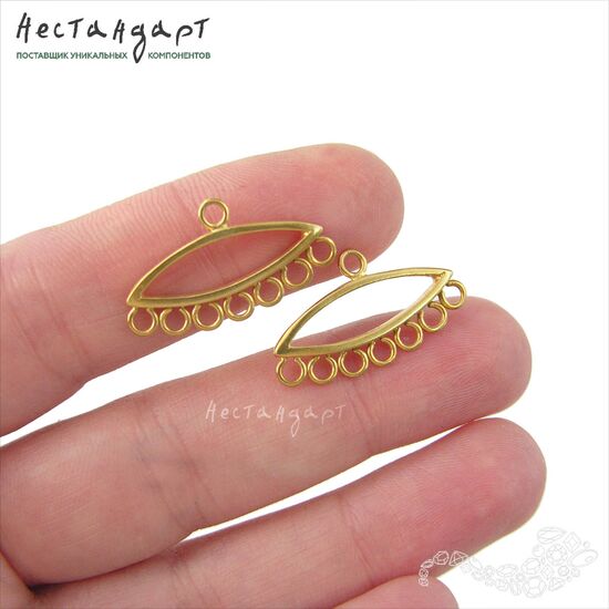 Коннектор-разделитель на 7 нитей Seesaw Vermeil Sterling Silver 25х14 мм, изображение 3