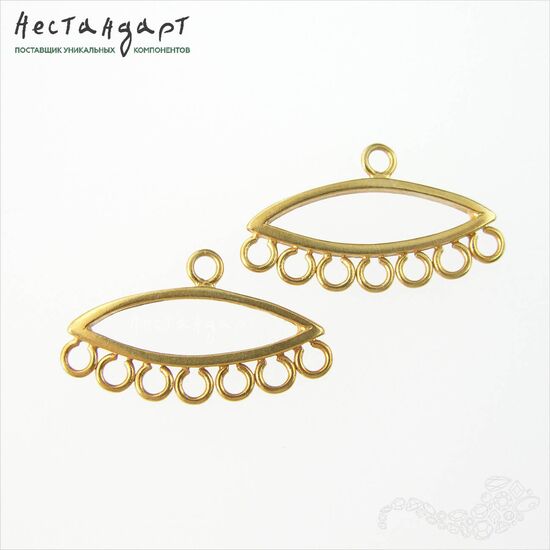 Коннектор-разделитель на 7 нитей Seesaw Vermeil Sterling Silver 25х14 мм, изображение 5