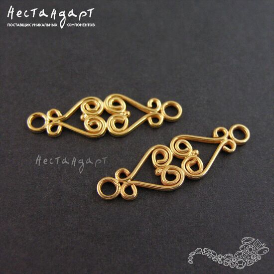 Коннектор Twins Vermeil Sterling Silver 25х8мм, изображение 2