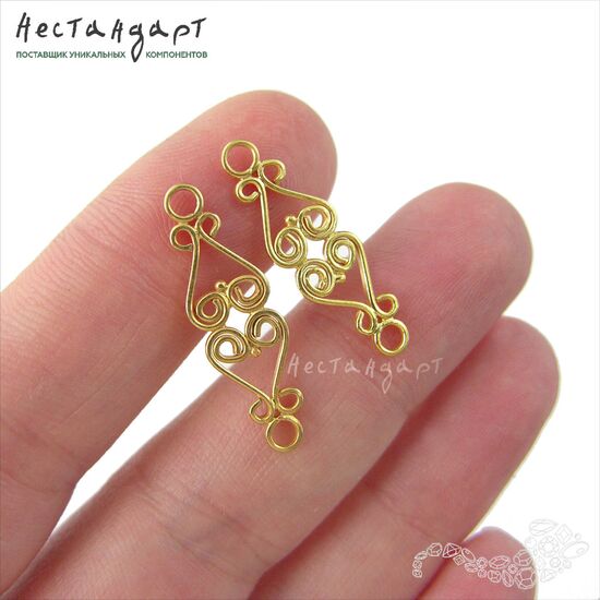 Коннектор Twins Vermeil Sterling Silver 25х8мм, изображение 3