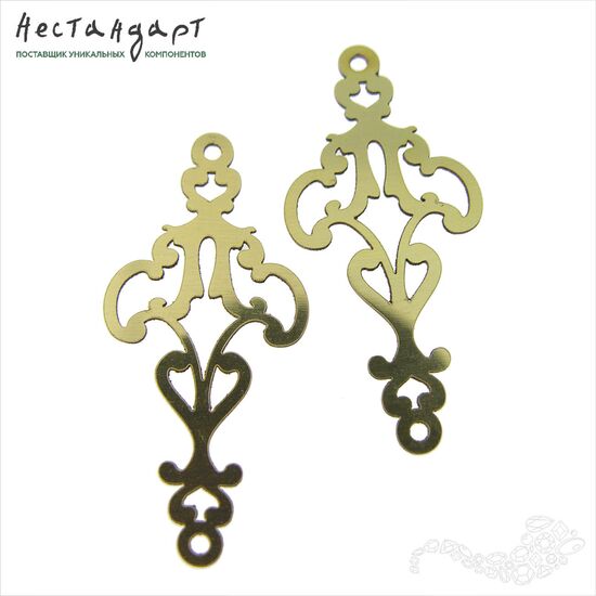 Коннектор авторский Filigree латунь 38х17 мм, изображение 2