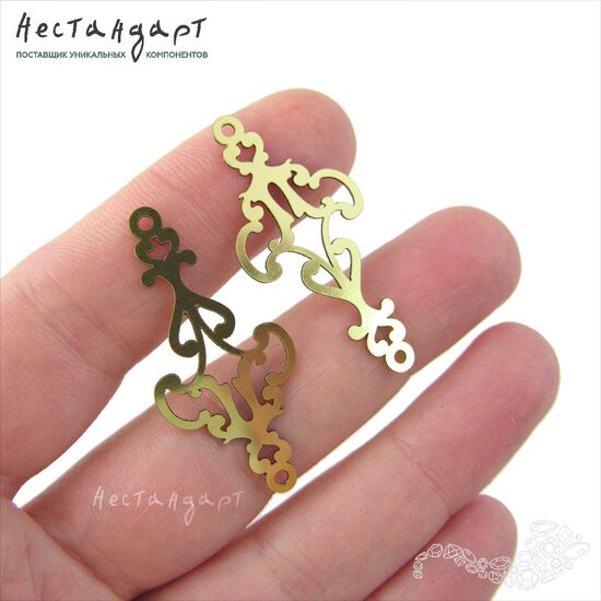 Коннектор авторский Filigree латунь 38х17 мм, изображение 4