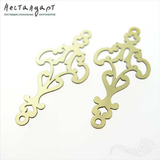 Коннектор авторский Filigree латунь 38х17 мм, изображение 5