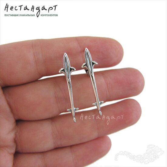 Швензы Knightly Long Silver Plated 31х7мм (пара), изображение 2