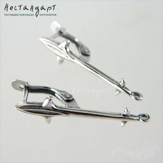 Швензы Knightly Long Silver Plated 31х7мм (пара), изображение 3