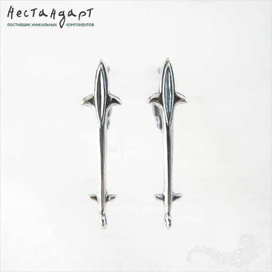 Швензы Knightly Long Silver Plated 31х7мм (пара), изображение 5