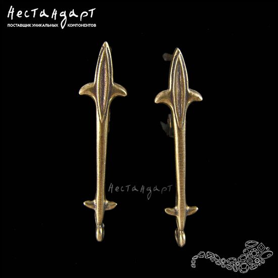 Швензы Knightly Long Patina Bronze 31х7мм (пара)