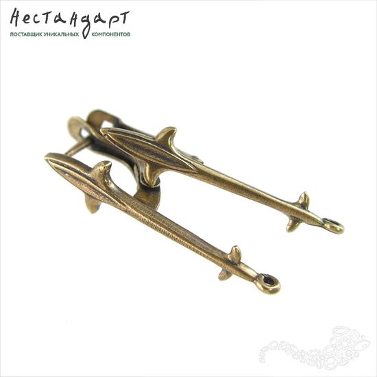 Швензы Knightly Long Patina Bronze 31х7мм (пара), изображение 2