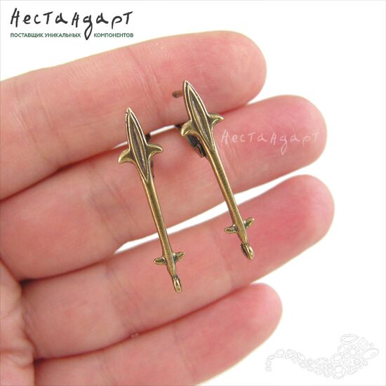 Швензы Knightly Long Patina Bronze 31х7мм (пара), изображение 3