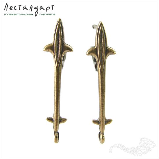 Швензы Knightly Long Patina Bronze 31х7мм (пара), изображение 4