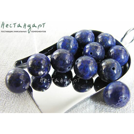 Лазурит натуральный гладкий 10 мм (уп.6 шт.), изображение 2