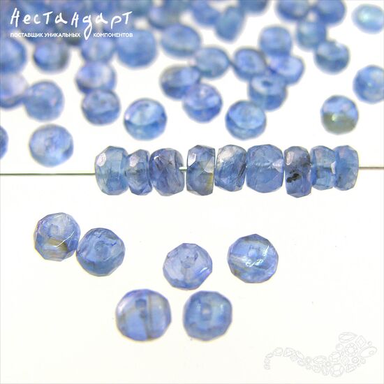 Кианит натуральный Rondel Blue 4-5 мм (уп. 10 шт.)