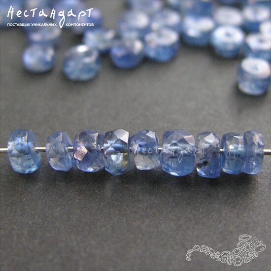 Кианит натуральный Rondel Blue 4-5 мм (уп. 10 шт.), изображение 3