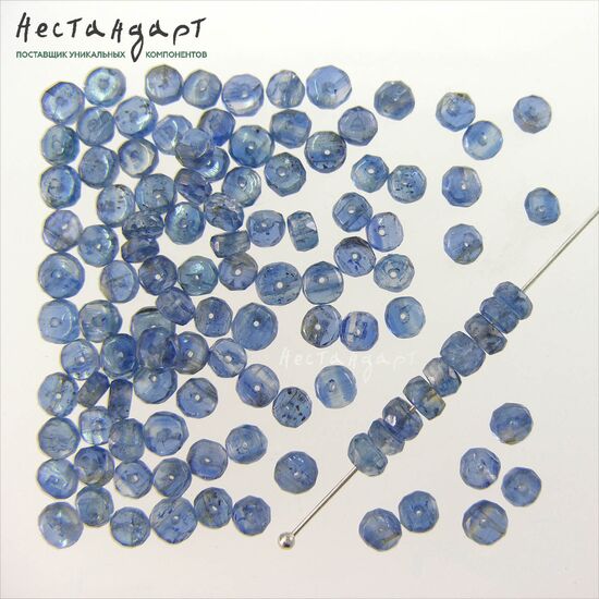 Кианит натуральный Rondel Blue 4-5 мм (уп. 10 шт.), изображение 5