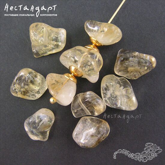 Цитрин натуральный гладкий Nuggets 12-15 мм (уп. 5 шт.), изображение 3