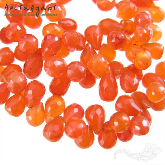 Сердолик натуральный ювелирная огранка Drop 9-13 мм