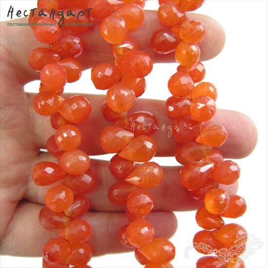 Сердолик натуральный ювелирная огранка Drop 9-13 мм, изображение 2