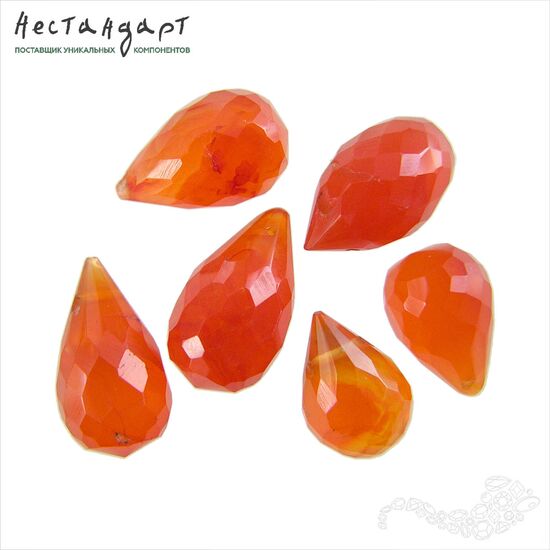 Сердолик натуральный ювелирная огранка Drop 9-13 мм, изображение 3