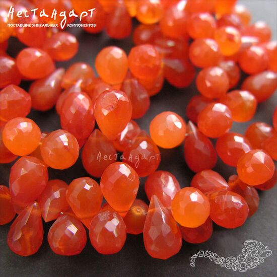 Сердолик натуральный ювелирная огранка Drop 9-13 мм, изображение 4