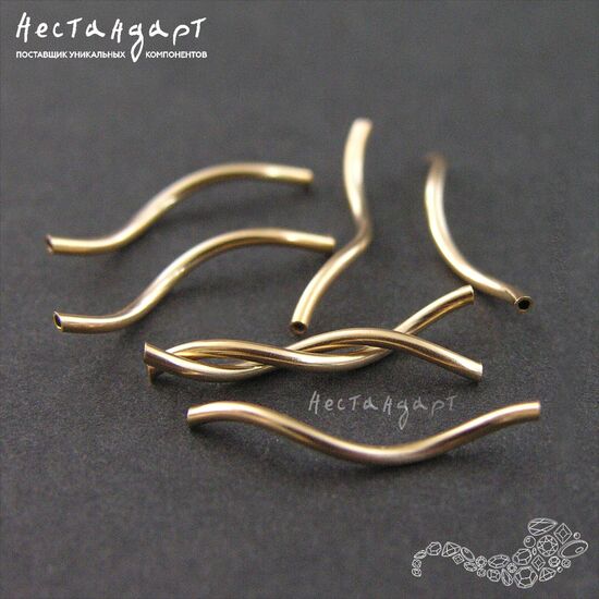 Бусина-трубочка Gold Filled 17х1 мм, изображение 2