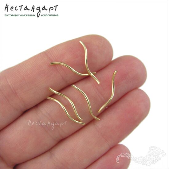 Бусина-трубочка Gold Filled 17х1 мм, изображение 3