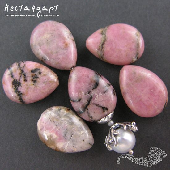 Родонит натуральный Drop 18х13 мм, изображение 2