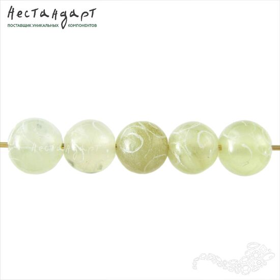 Халцедон натуральный с рисунком Mint Jade 8 мм (уп.10 шт.)