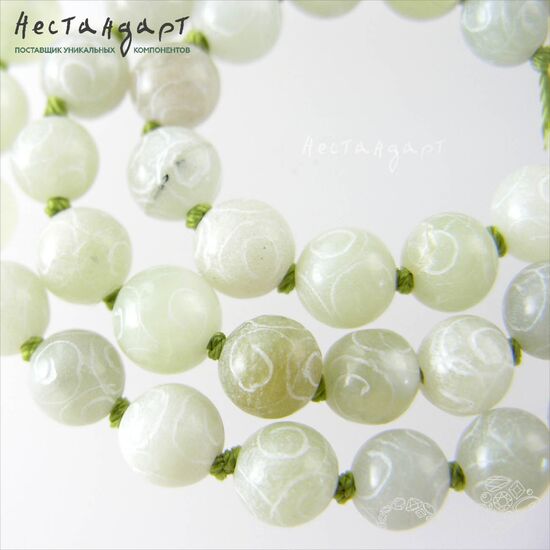 Халцедон натуральный с рисунком Mint Jade 8 мм (уп.10 шт.), изображение 4