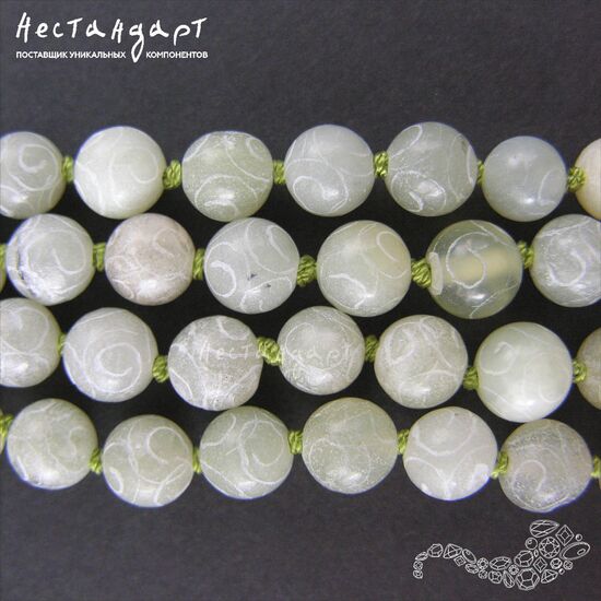 Халцедон натуральный с рисунком Mint Jade 8 мм (уп.10 шт.), изображение 5