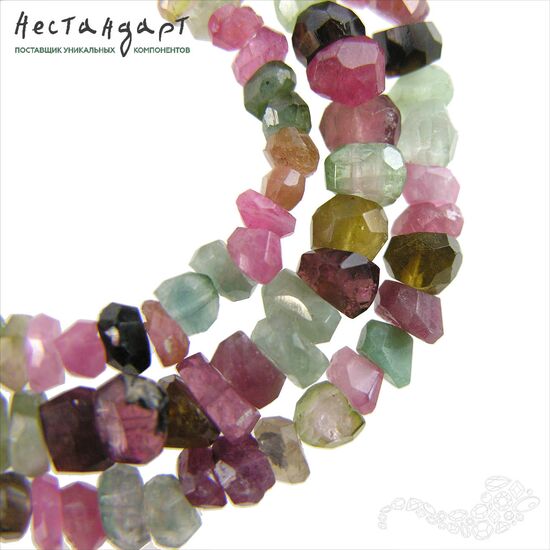 Турмалин натуральный Watermelon Nuggets 4-7х5-6 мм, изображение 2