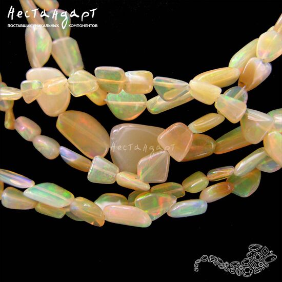 Опал натуральный гладкий Yellow Nuggets 5-11х4-7 мм (уп. 5 шт.), изображение 2