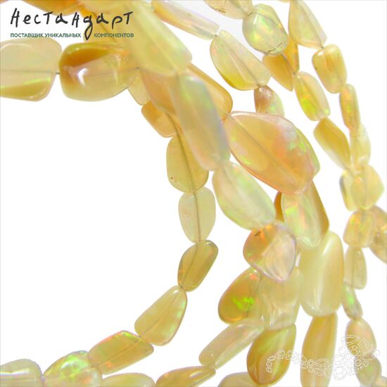 Опал натуральный гладкий Yellow Nuggets 5-11х4-7 мм (уп. 5 шт.), изображение 5