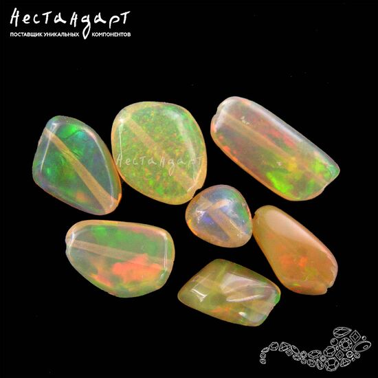 Опал натуральный гладкий Yellow Nuggets 5-11х4-7 мм (уп. 5 шт.), изображение 6