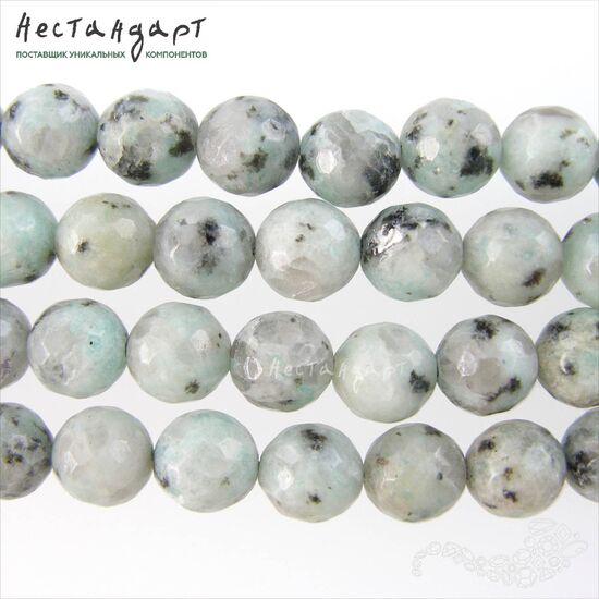 Пегматит амазонитовый натуральный ювелирная огранка 10 мм (уп. 10 шт.), изображение 4