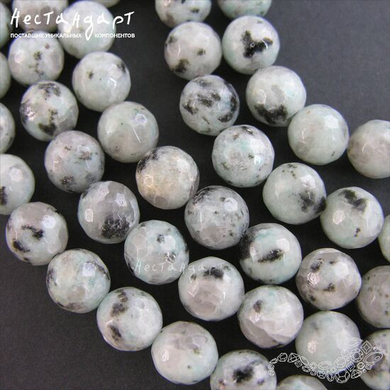 Пегматит амазонитовый натуральный ювелирная огранка 10 мм (уп. 10 шт.), изображение 5