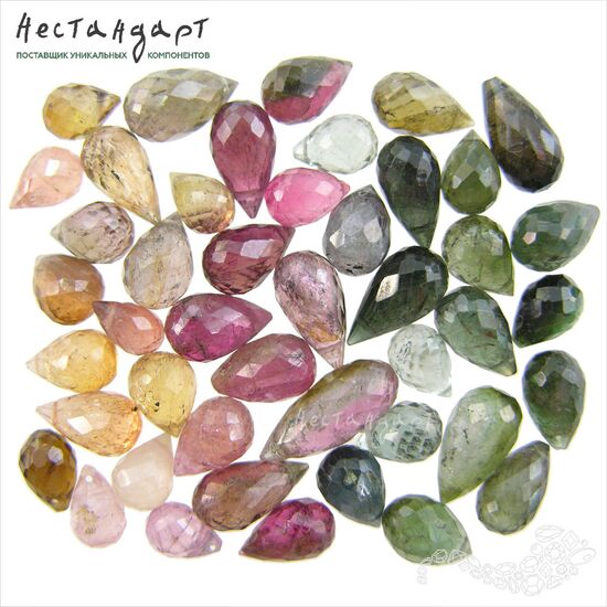Турмалин натуральный Briolette Drop 7-11 мм, изображение 2