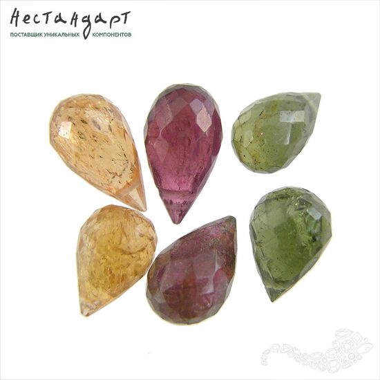Турмалин натуральный Briolette Drop 7-11 мм, изображение 3