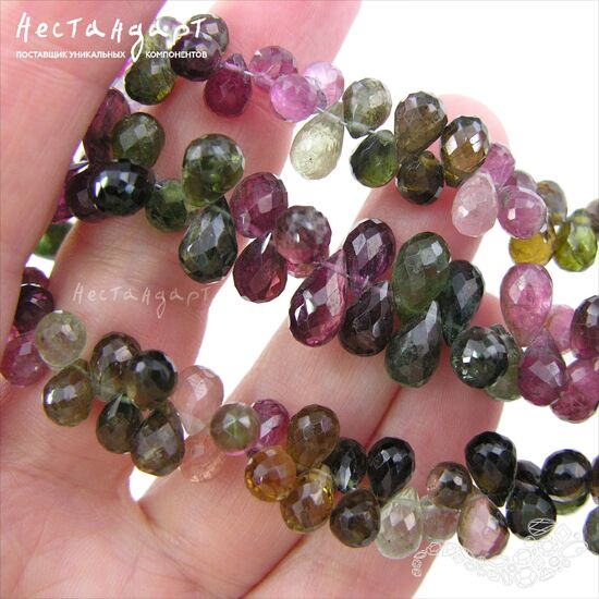 Турмалин натуральный Briolette Drop 7-11 мм, изображение 4