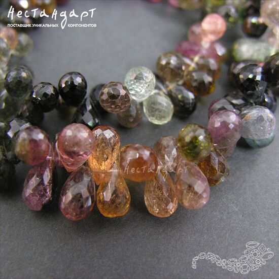 Турмалин натуральный Briolette Drop 7-11 мм, изображение 6