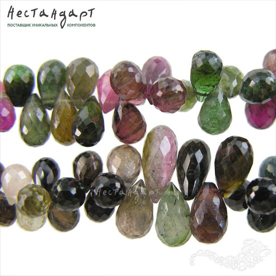 Турмалин натуральный Briolette Drop 7-11 мм, изображение 8
