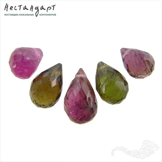 Турмалин натуральный Briolette Drop 7-14 мм (уп. 5 шт.)