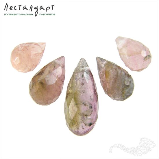 Турмалин натуральный Briolette Drop 7-14 мм (уп. 5 шт.), изображение 8