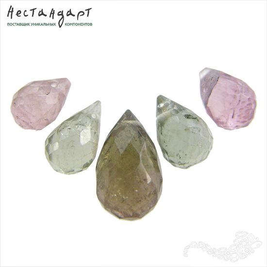 Турмалин натуральный Briolette Drop 7-14 мм (уп. 5 шт.), изображение 9