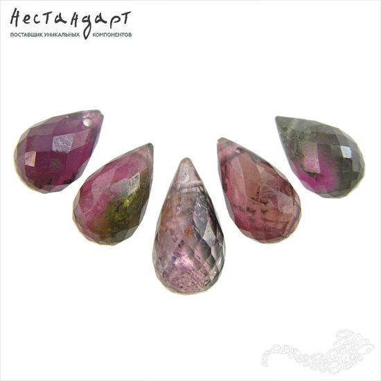 Турмалин натуральный Briolette Drop 7-14 мм (уп. 5 шт.), изображение 10